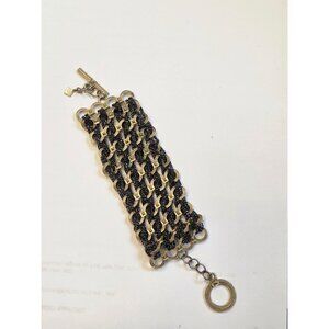Banana Republic Bracelet Woven Gunmetal Gold Tone - 7”